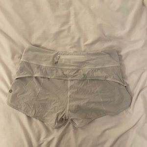 White Lululemon speed up shorts